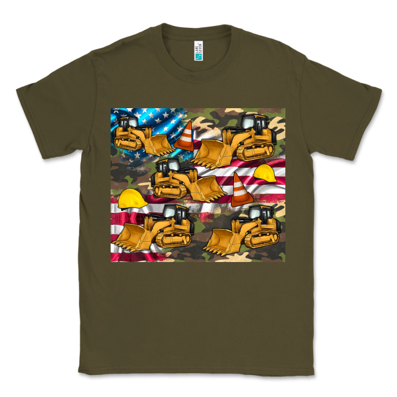 Bulldozer Camouflage American Flag Classic Tee by Artiststas | Teevron