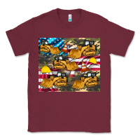 Burgundy bulldozer camouflage american flag Classic Tee - Artiststas