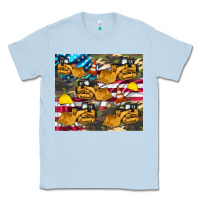 Dusty Blue bulldozer camouflage american flag Classic Tee - Artiststas