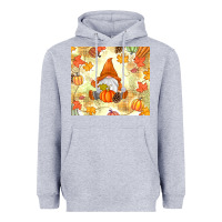 Heather Grey fall gnome Heavyweight Hoodie - MaliasSmallBusiness