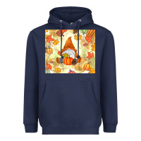 Navy fall gnome Heavyweight Hoodie - MaliasSmallBusiness