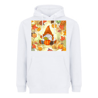 White fall gnome Heavyweight Hoodie - MaliasSmallBusiness