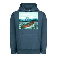 Pigment Midnight Navy the lake is my happy place Urban Hoodie - TumblerDesignByShophia