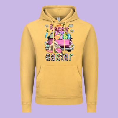 Bunny Happy Easter Truck Easter Day Vintage Hoodie Designed By Neo Western