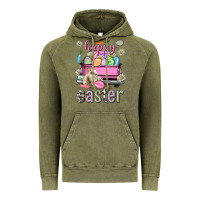 Vintage Olive Bunny Happy Easter truck Easter Day Vintage Hoodie - Neo Western