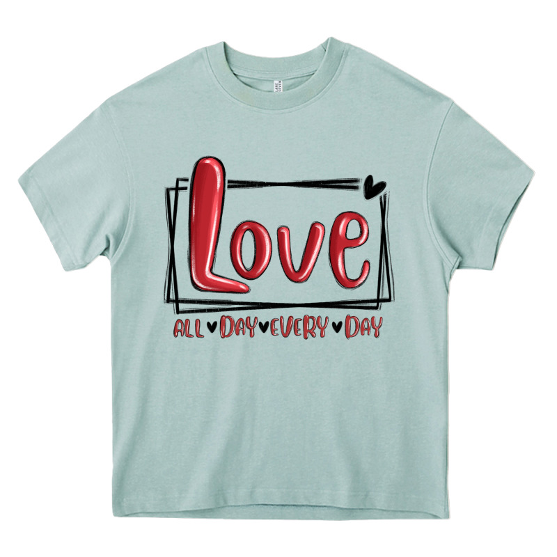 Love All Day Every Day Hearts Heavy Core Tee by MaliasSmallBusiness | Teevron
