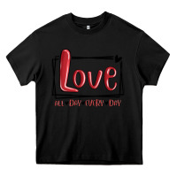 Black love all day every day hearts Heavy Core Tee - MaliasSmallBusiness