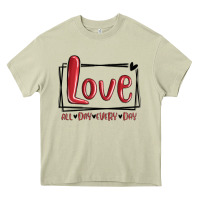Mossy love all day every day hearts Heavy Core Tee - MaliasSmallBusiness