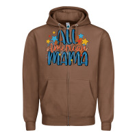 Chestnut all american mama Zipper Hoodie - MaliasSmallBusiness