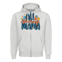 Dove Grey all american mama Zipper Hoodie - MaliasSmallBusiness