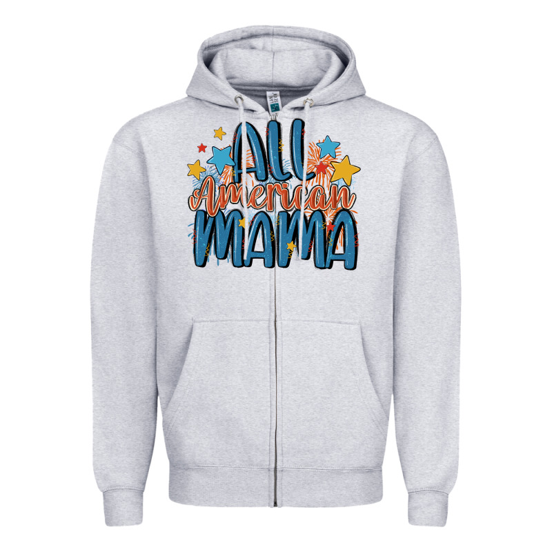All American Mama Zipper Hoodie by MaliasSmallBusiness | Teevron