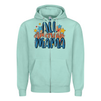 Seafoam all american mama Zipper Hoodie - MaliasSmallBusiness