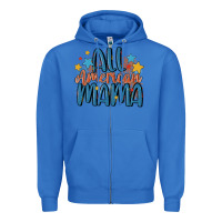 True Royal all american mama Zipper Hoodie - MaliasSmallBusiness
