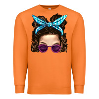 Carrot Messy Bun Mom And Pink Leopard Sunglasses Premium Sweatshirt - BundleAndBundleShop