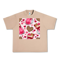 Burro valentines day milkshake seamless pattern Urban Heavy Tee - BundleAndBundleShop