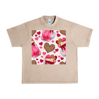 French Oak valentines day milkshake seamless pattern Urban Heavy Tee - BundleAndBundleShop