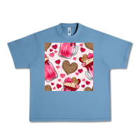 Pebble Blue valentines day milkshake seamless pattern Urban Heavy Tee - BundleAndBundleShop