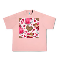 Salmon valentines day milkshake seamless pattern Urban Heavy Tee - BundleAndBundleShop