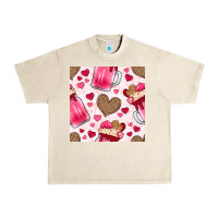 Sandshell valentines day milkshake seamless pattern Urban Heavy Tee - BundleAndBundleShop