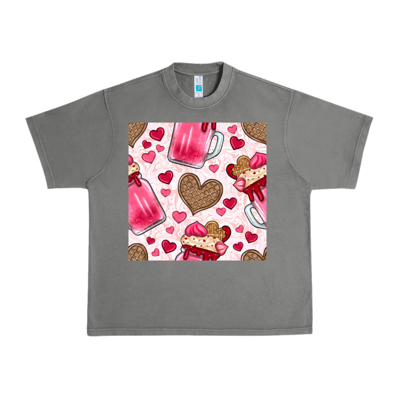 Valentines Day Milkshake Seamless Pattern Urban Heavy Tee by BundleAndBundleShop | Teevron
