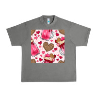 Tornado valentines day milkshake seamless pattern Urban Heavy Tee - BundleAndBundleShop