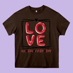 Love All Day Every Day Heavy Core Tee Designed By Maliassmallbusiness
