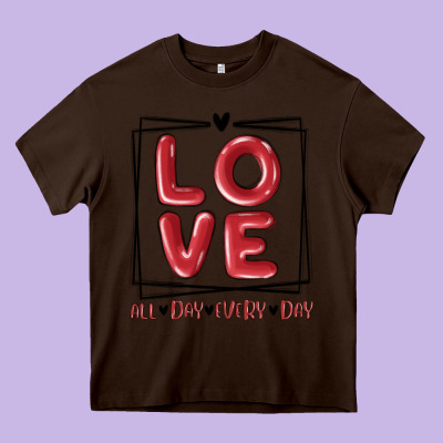 Love All Day Every Day Heavy Core Tee Designed By Maliassmallbusiness