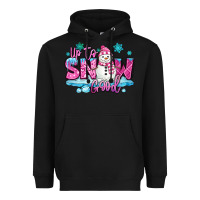 Black up to snow good pink christmas winter snowman Heavyweight Hoodie - MaliasSmallBusiness