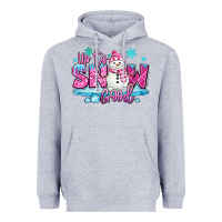 Heather Grey up to snow good pink christmas winter snowman Heavyweight Hoodie - MaliasSmallBusiness