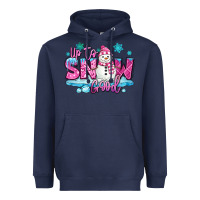 Navy up to snow good pink christmas winter snowman Heavyweight Hoodie - MaliasSmallBusiness