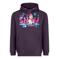 Plum up to snow good pink christmas winter snowman Heavyweight Hoodie - MaliasSmallBusiness