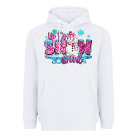 White up to snow good pink christmas winter snowman Heavyweight Hoodie - MaliasSmallBusiness