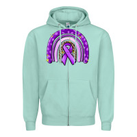 Seafoam awerenes ribbon  rainbow Zipper Hoodie - MaliasSmallBusiness