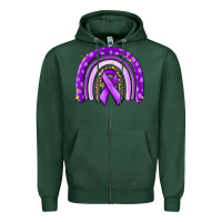 Sports Green awerenes ribbon  rainbow Zipper Hoodie - MaliasSmallBusiness