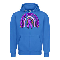 True Royal awerenes ribbon  rainbow Zipper Hoodie - MaliasSmallBusiness