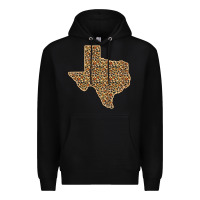 Black Western Texas Map Leopard Pattern Premium Hoodie - Bettercallsaul