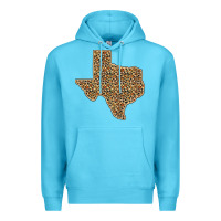 Ocean Blue Western Texas Map Leopard Pattern Premium Hoodie - Bettercallsaul