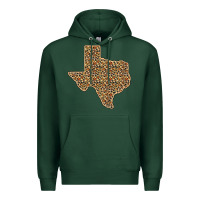 Sports Green Western Texas Map Leopard Pattern Premium Hoodie - Bettercallsaul