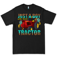 Black just a boy who loves tractor Premium Tee - texasbilliewilder