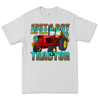 Dove Grey just a boy who loves tractor Premium Tee - texasbilliewilder