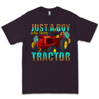 Plum just a boy who loves tractor Premium Tee - texasbilliewilder