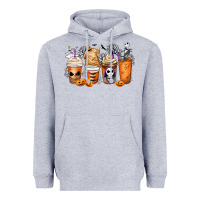 Heather Grey nightmare coffee cups Heavyweight Hoodie - MaliasSmallBusiness