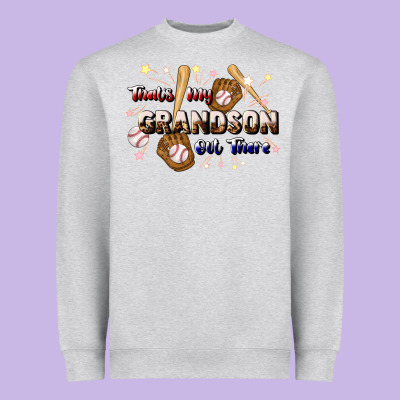 That's My Grandson Out There Baseball Heavyweight Sweatshirt Designed By Jahusdesignshop