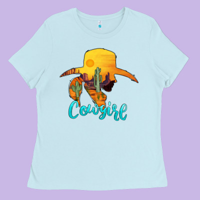 Cowgirl Western Ladies Tee Designed By Adodesignshop