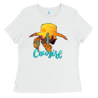White cowgirl western Ladies Tee - AdoDesignShop
