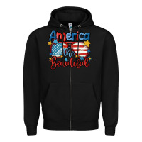 Black america the beautiful Zipper Hoodie - MaliasSmallBusiness