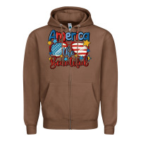 Chestnut america the beautiful Zipper Hoodie - MaliasSmallBusiness