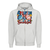 Dove Grey america the beautiful Zipper Hoodie - MaliasSmallBusiness