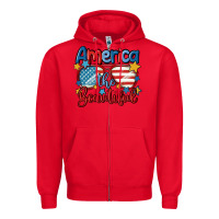 Red america the beautiful Zipper Hoodie - MaliasSmallBusiness