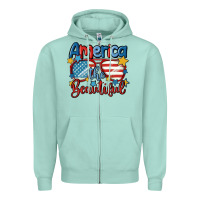Seafoam america the beautiful Zipper Hoodie - MaliasSmallBusiness